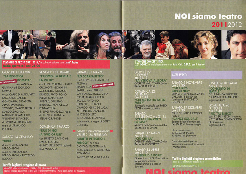 Programma stagione teatrale 2011 2012